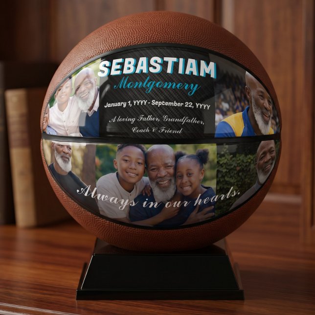 Personalized Memorial Photo Collage Keepsake Gift Basketball (Personalized Memorial Photo Collage Keepsake Gift Basketball)