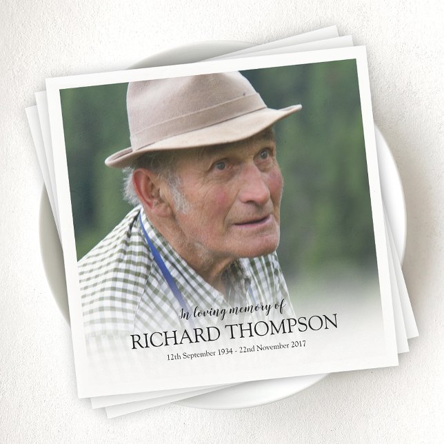 Personalized Memorial Photo Funeral Napkins (Creator Uploaded)