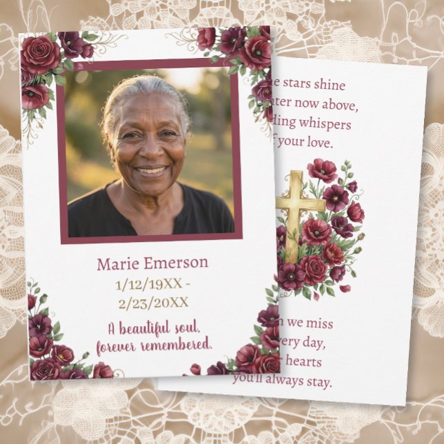 Personalized Memorial Photo Keepsake Card (Creator Uploaded)