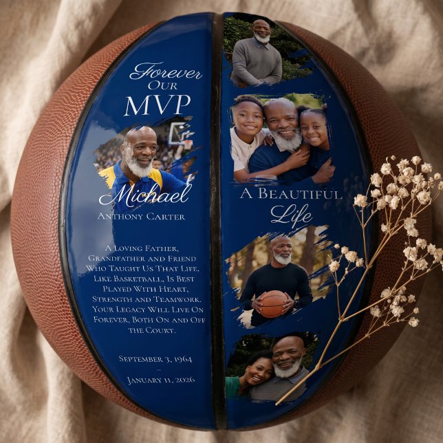 Personalized Memorial Photo Keepsake Tribute Basketball (Personalized Memorial Photo Keepsake Tribute Basketball)