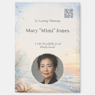Personalized Memorial Photo Magnet with Spotify QR