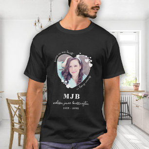 Personalized Memorial Photo Monogram Forever Heart T-Shirt