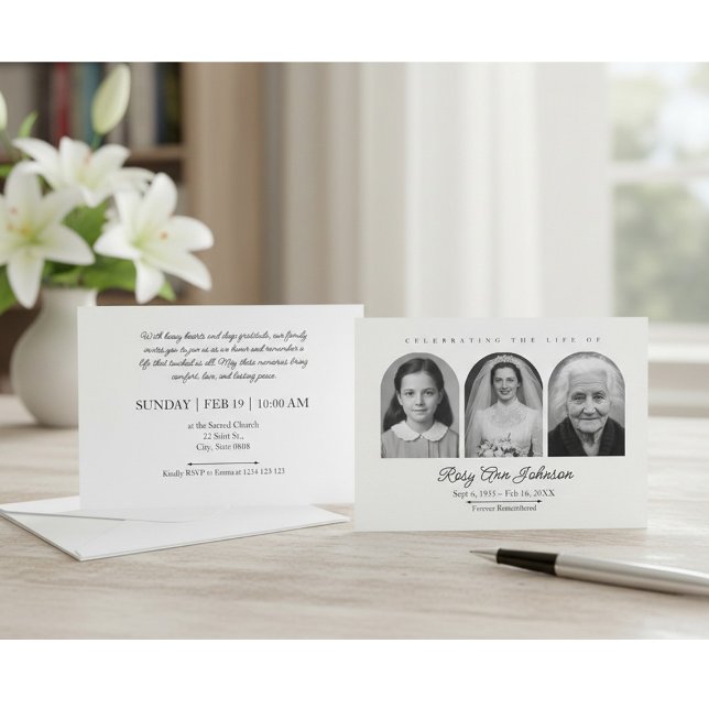 Personalized memorial photos invitation (Créateur téléchargé)
