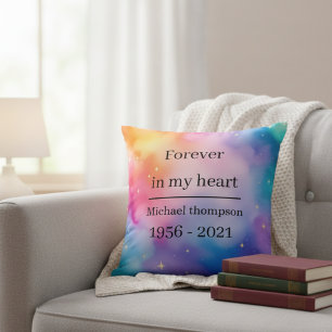 “Personalized Memorial Pillow–‘Forever in My Heart Throw Pillow