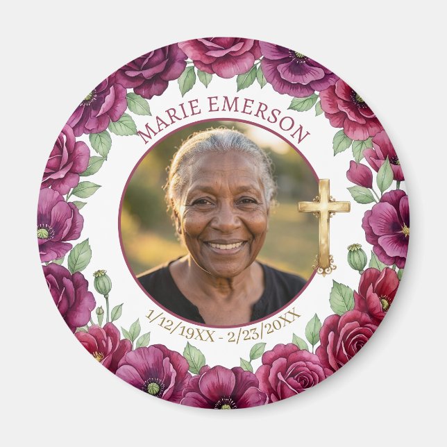 Personalized Memorial Remembering |  Photo Magnet (Front)