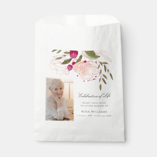 Personalized Memorial Seed Packet for Funeral Favour Bag (Front)