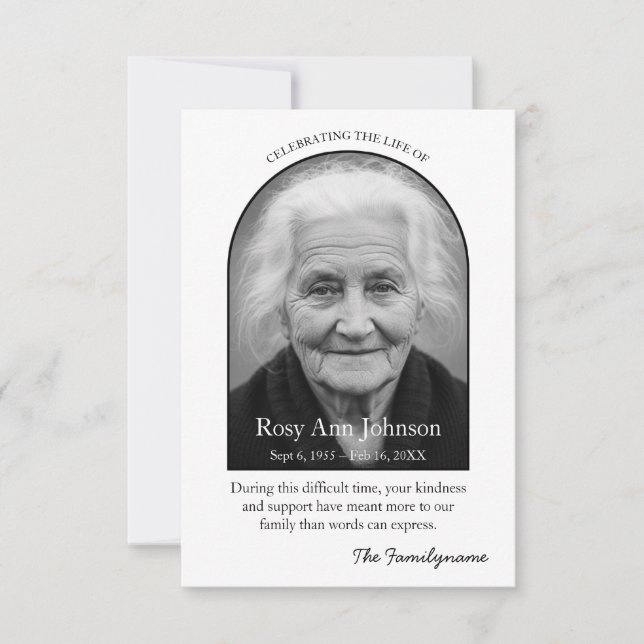 Personalized Memorial Thank You Card (Front)
