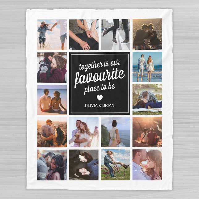 Personalized Memories Photo Collage Fleece Blanket (Creator Uploaded)