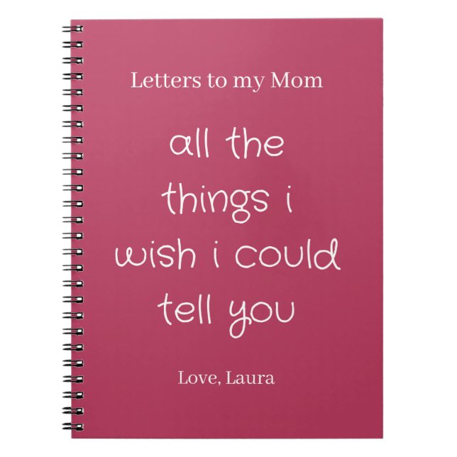 Personalized Memory Journal Letters to my Mom (Front)