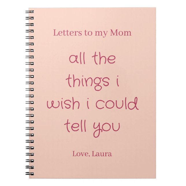 Personalized Memory Journal Letters to my Mom (Front)