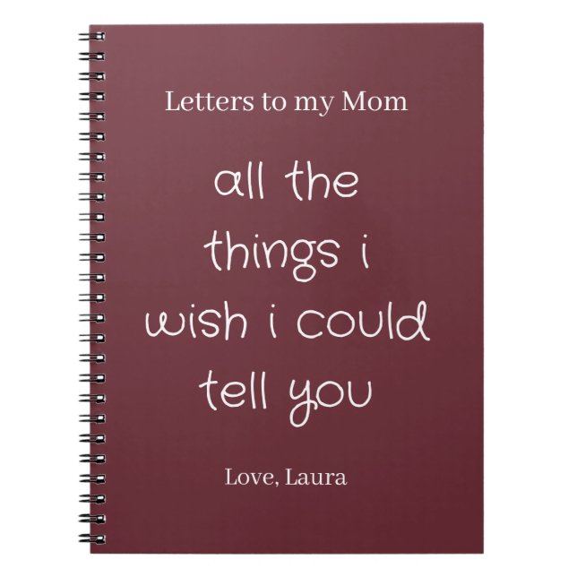Personalized Memory Journal Letters to my Mom (Front)