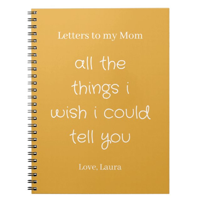 Personalized Memory Journal Letters to my Mom (Front)