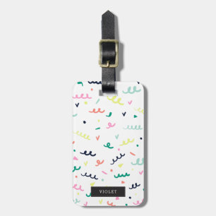 Personalized   Memphis Confetti Luggage Tag