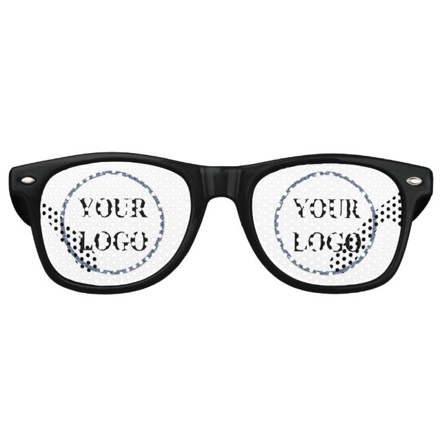 Personalized Men Gifts Black and White LOGO Retro Sunglasses (Front)