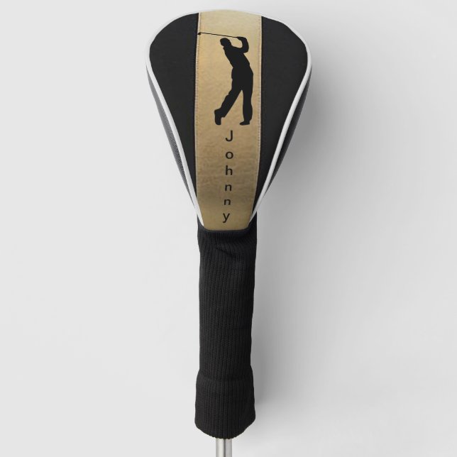 Personalized Men Silhouette Driver Golf Head Cover (Front)