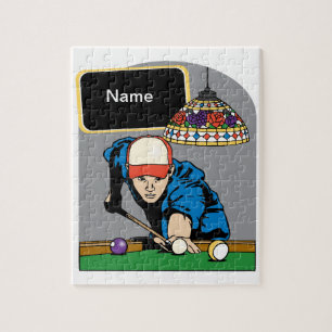 Personalized Mens Billiards Jigsaw Puzzle