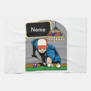 Personalized Mens Billiards Kitchen Towel