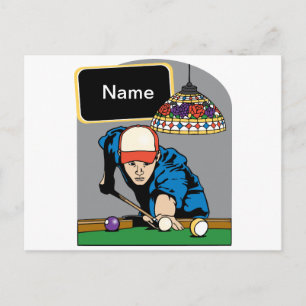 Personalized Mens Billiards Postcard