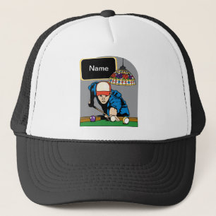 Personalized Mens Billiards Trucker Hat