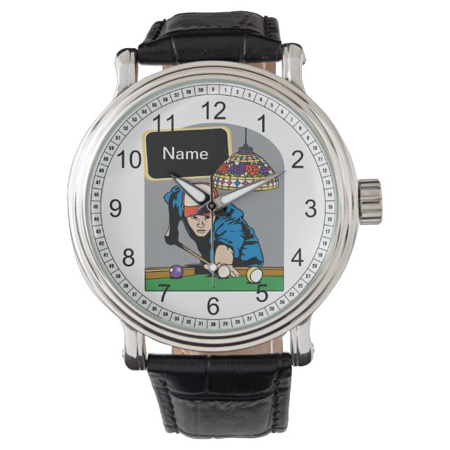 Personalized Mens Billiards Watch (Front)