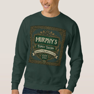 Personalized Men's Custom Irish Pub Family Green Sweatshirt