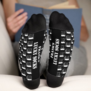 Personalized men's socks with funny beer jug print