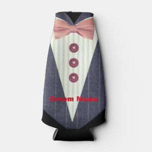 Personalized Men's Tuxedo Shirt Groom Bottle Coole Cooler