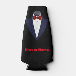 Personalized Men's Tuxedo Shirt Groom Bottle Cooler