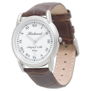 Personalized men's watch with classy leather band