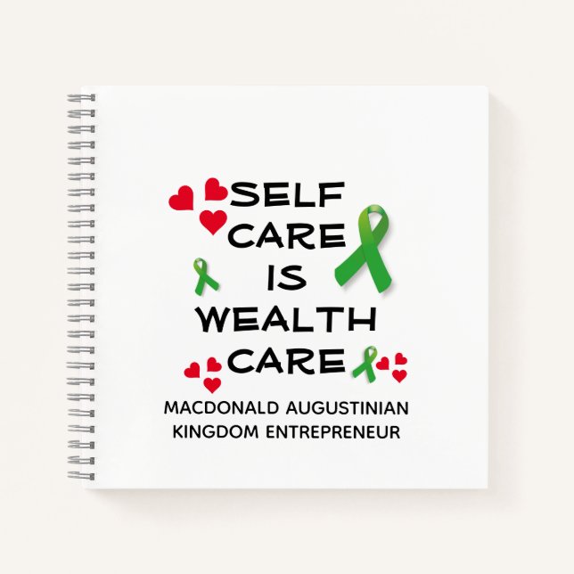 Personalized Mental Health SELF CARE Christian Notebook (Front)