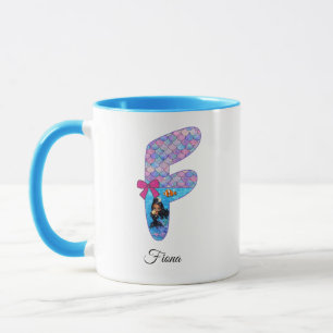 Personalized Mermaid Alphabet Letter F  Mug