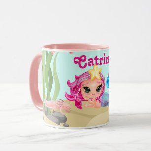 Personalized Mermaid and Axolotl Mug