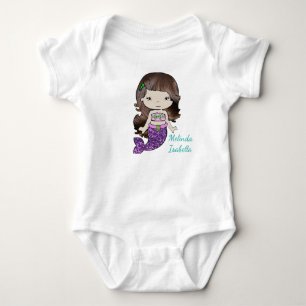 Personalized Mermaid Baby One Piece Tshirt