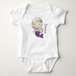 Personalized Mermaid Baby One Piece Tshirt