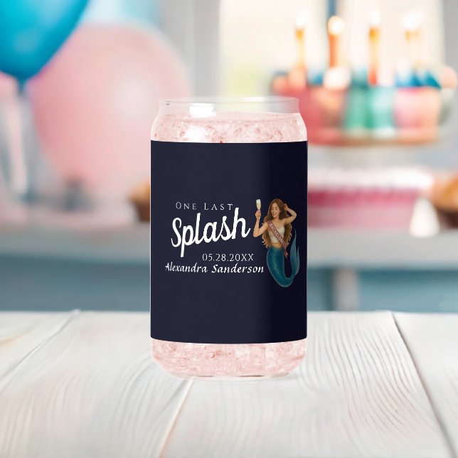 personalized mermaid bachelorette  can glass (Insitu (Baby Shower))