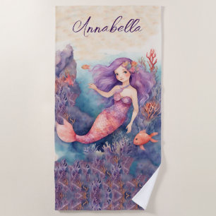 Personalized Mermaid Beach Towel