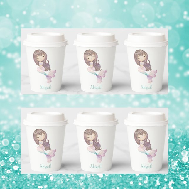 Personalized Mermaid Birthday Party Paper Cups (Creator Uploaded)