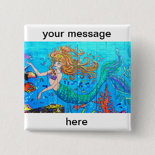 personalized mermaid button