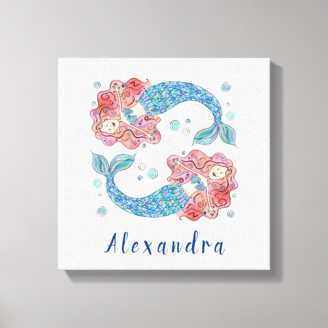 Personalized Mermaid Canvas Print (Front)