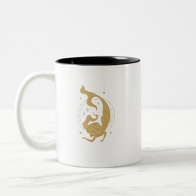 Personalized Mermaid enamel camping Two-Tone Coffee Mug (Left)