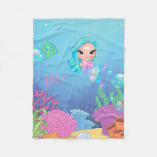 Personalized Mermaid Fleece Blanket