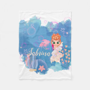 Personalized Mermaid  Fleece Blanket
