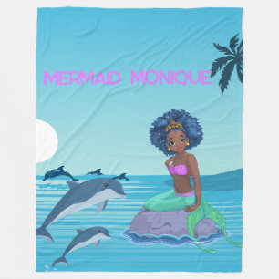 Personalized Mermaid Fleece Blanket