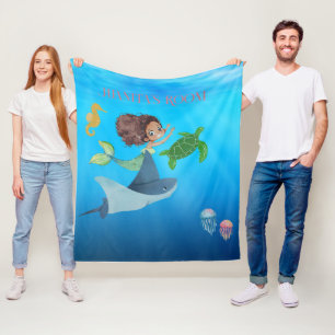 Personalized Mermaid Fleece Blanket