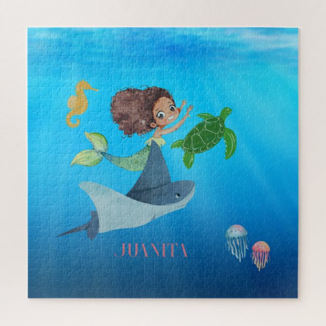 Personalized Mermaid Jigsaw Puzzle (Vertical)