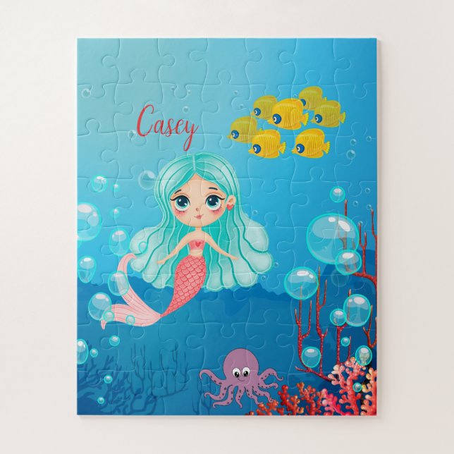 Personalized Mermaid  Jigsaw Puzzle (Vertical)