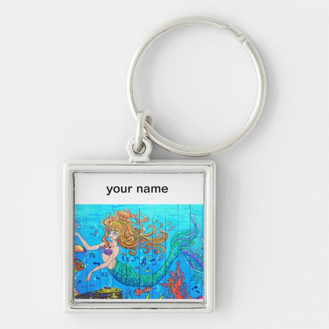 personalized mermaid keychain (Front)