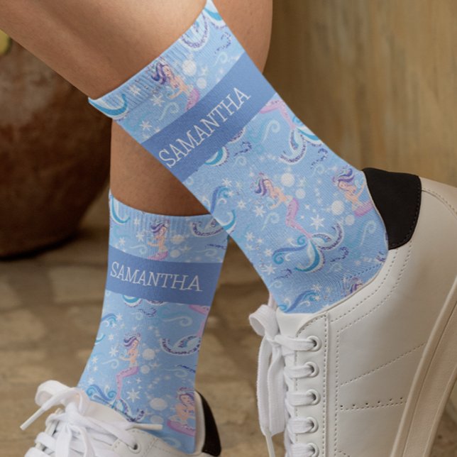 Personalized Mermaid Lover Pattern Socks (Creator Uploaded)