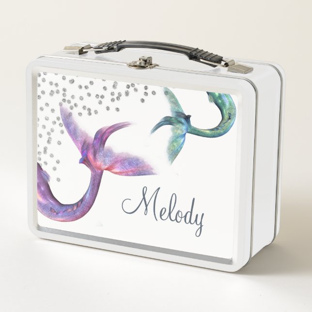 Personalized Mermaid Metal Lunch Box (Front)