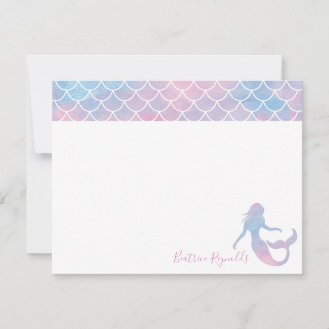 Personalized Mermaid Note Card (Front)